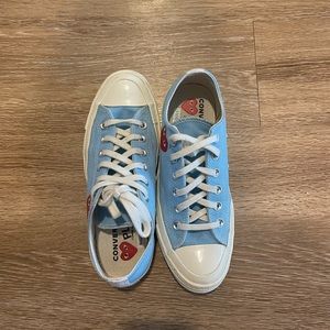 Light blue comme des garçons converse. Used 3 times. In very good condition